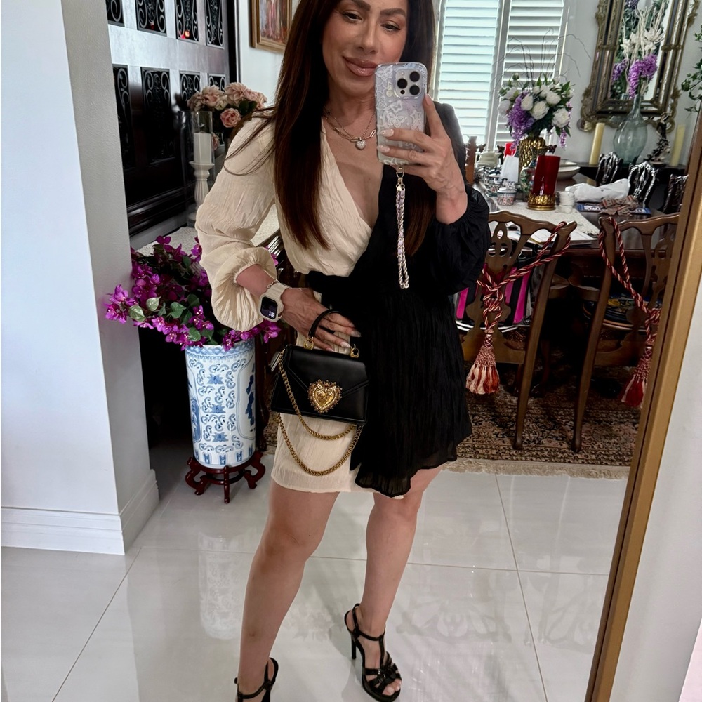 Elegant Black and Cream Women's Dress